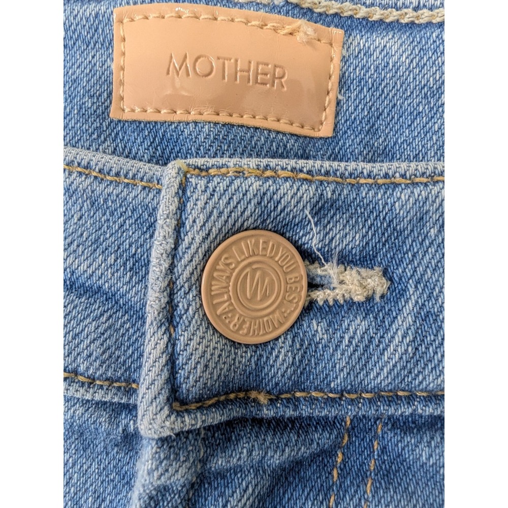 Mother Insider Crop Step Fray Jeans Womens Size 24 Light Blue Limited Edition - Picture 3 of 12